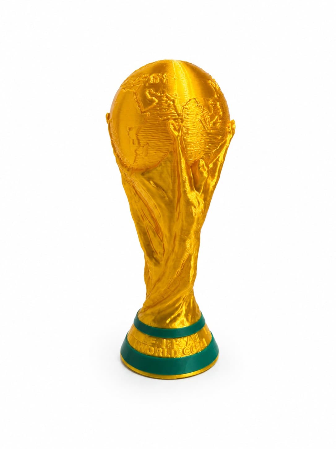 Riproduzione della Coppa del Mondo in oro e verde
